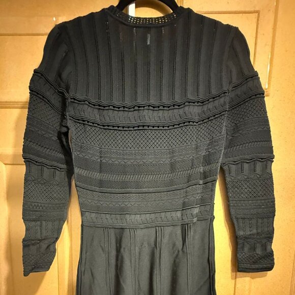 REISS Black Knit Midi Dress | Size US 6 (EU 38) - Picture 9 of 11